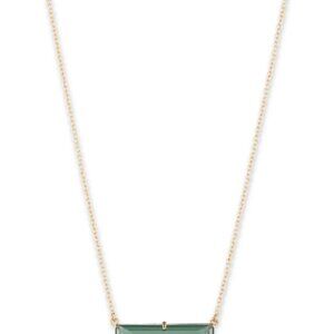 Lauren Ralph Lauren Gold-Tone Baguette Green Pendant Necklace 16 + 3 Extender